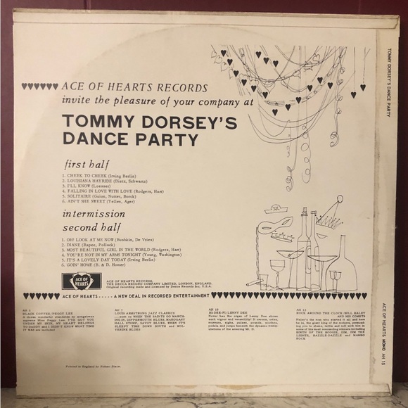 Tommy Dorsey - Tommy Dorsey's Dance Party Vinyl LP Album (LP Record) Mono - Picture 2 of 3